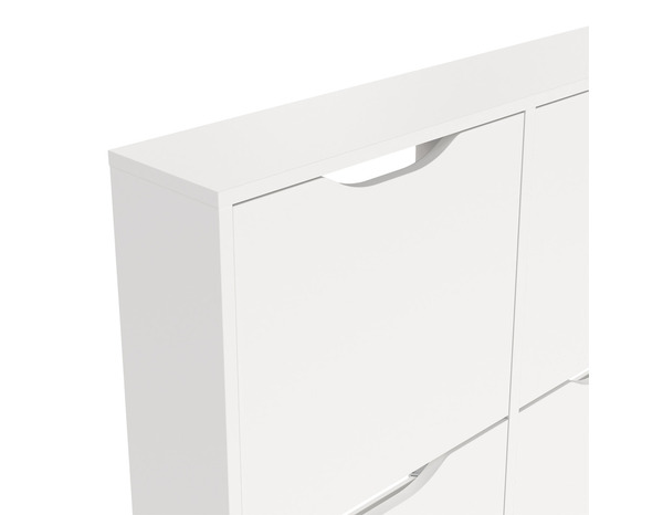 Meuble à chaussures blanc, 4 compartiments ABADI - H 90,2 x L 89 x P 16,3 cm - Brico Dépôt