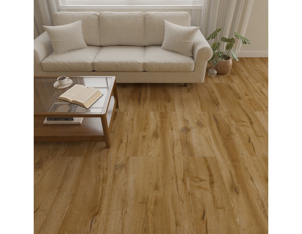 Sol PVC clipsable effet bois brut marron 4 mm 1220X305mm KINAT - Brico Dépôt