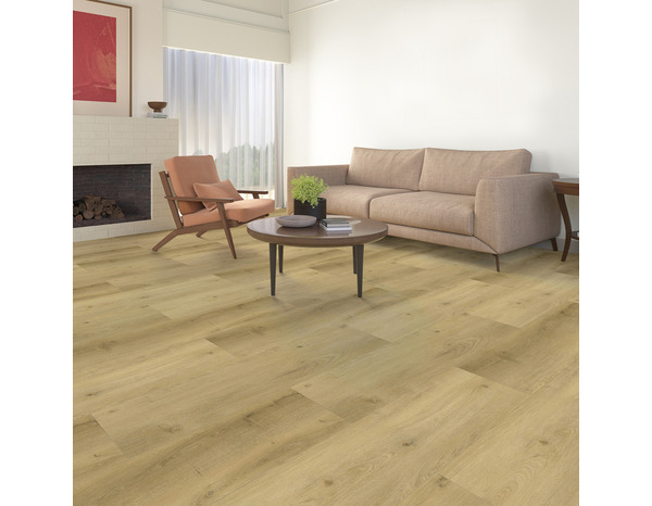 Sol PVC clipsable effet bois brut beige 4 mm 1220X305mm KIMAFON - Brico Dépôt