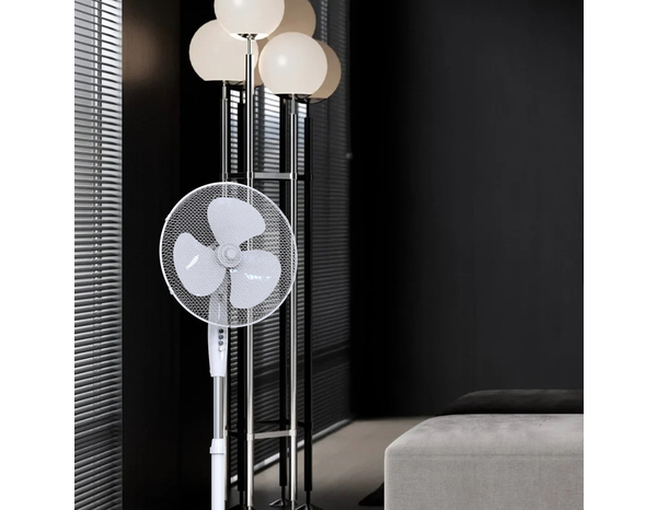 Ventilateur sur pied blanc 45W- H. 125 x l. 66,9 cm - Brico Dépôt