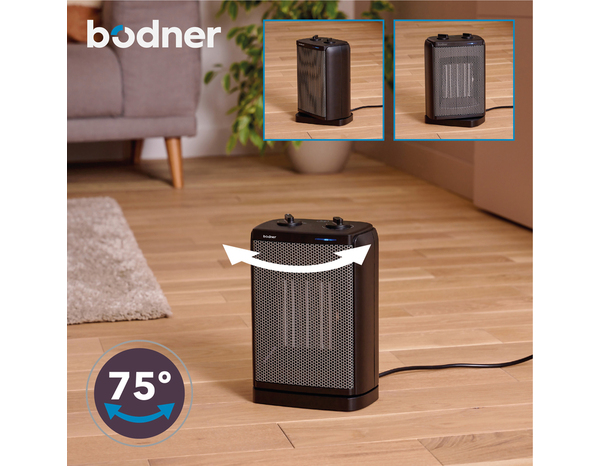 Chauffage soufflant oscillant noir - 26,3x17,5x12 cm - Brico Dépôt