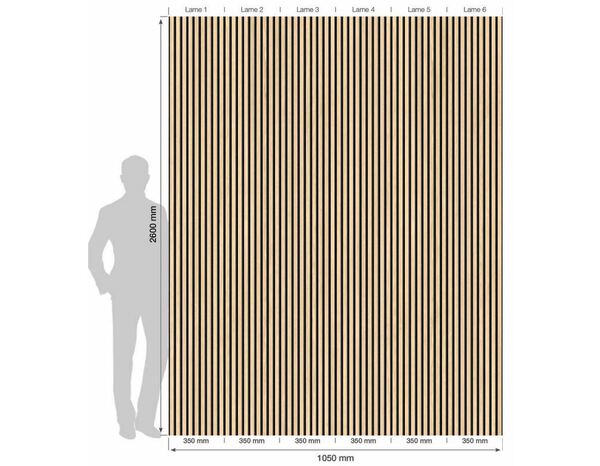 Lambris PVC grand format aspect bois tasseaux mat - 260 CM X 35 CM ÉP. 5 MM - Grosfillex - Brico Dépôt