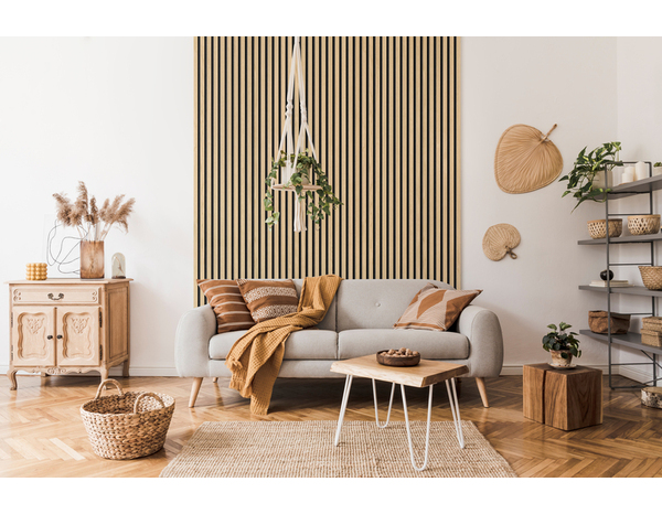 Lambris PVC grand format aspect bois tasseaux mat - 260 CM X 35 CM ÉP. 5 MM - Grosfillex - Brico Dépôt