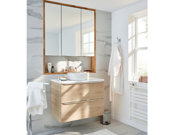 Meuble sous vasque à suspendre chêne Idalie L. 80 x H. 60 x P. 45 cm - Cooke and Lewis - Brico Dépôt