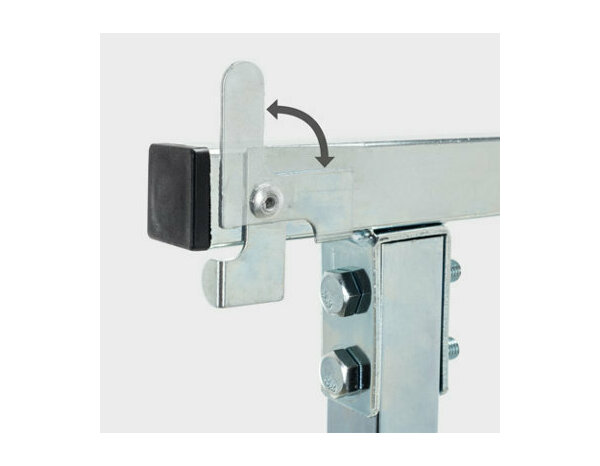 Lot 2 tréteaux télescopiques TUG200 acier bleu gris 57,5x57,5 cm hauteur 80-130 cm - Scheppach - Brico Dépôt