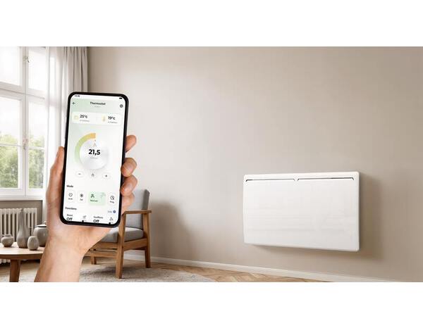 Radiateur à inertie sèche blanc 1500W Wifi ANNA montage mural, thermostat ajustable - Carrera - Brico Dépôt