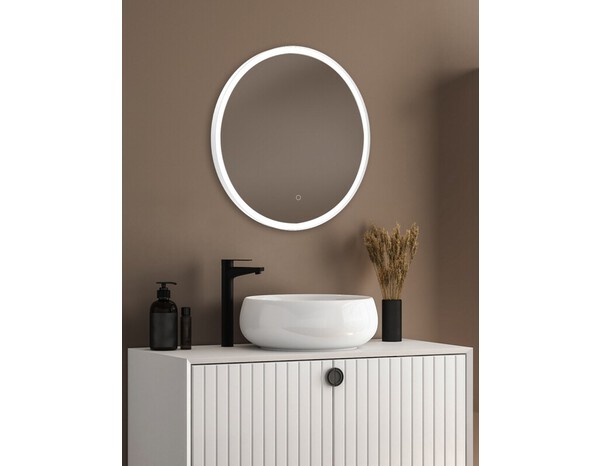 Miroir LED rond blanc "Chicago" Ø60cm - Brico Dépôt
