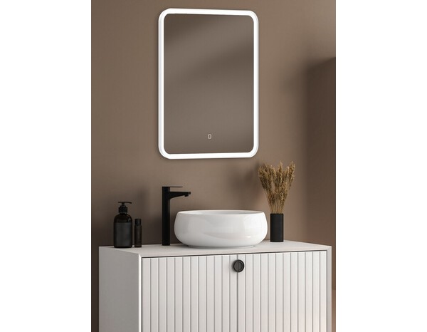 Miroir LED blanc "Chicago" L. 60 x H. 70 cm - Brico Dépôt