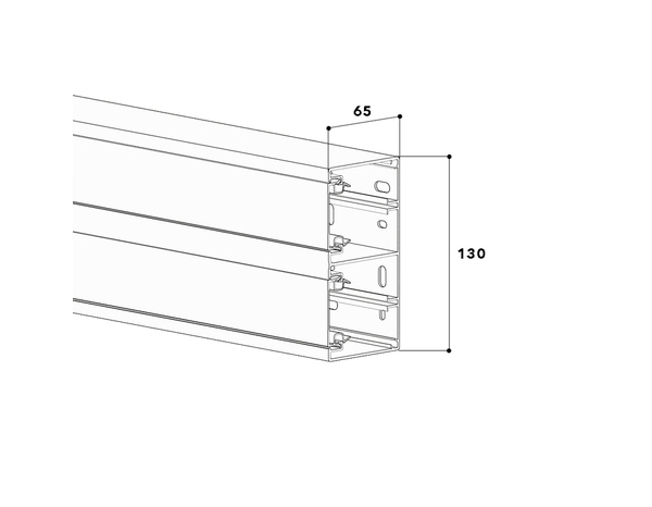 Goulotte double enclipsage 65 x 100 pour appareillage 45x45 cm pour 351 fils HO7VU - GGK - Brico Dépôt