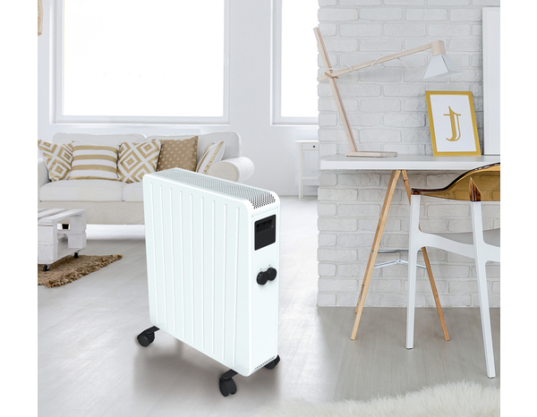 Radiateur à inertie sèche céramique mobile CARRERA 2500W, blanc, 67x53x31 cm - Carrera - Brico Dépôt
