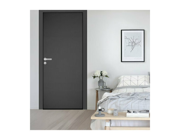 Bloc porte prépeint MDF/epicéa 83 cm poussant droit   EXMOOR - Brico Dépôt