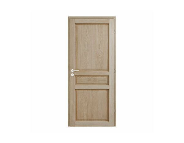 Bloc porte intérieur 3 panneaux effet chêne naturel 83 cm poussant gauche ORDESA - GEOM - Brico Dépôt
