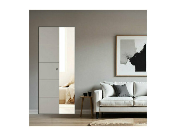 Porte coulissante prépeint MDF/epicéa 93 cm SLOT - Brico Dépôt