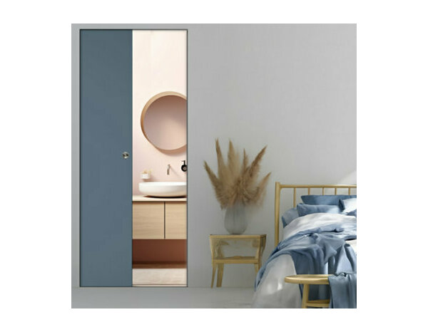 Porte coulissante prépeint MDF/epicéa 83 cm EXMOOR - Brico Dépôt