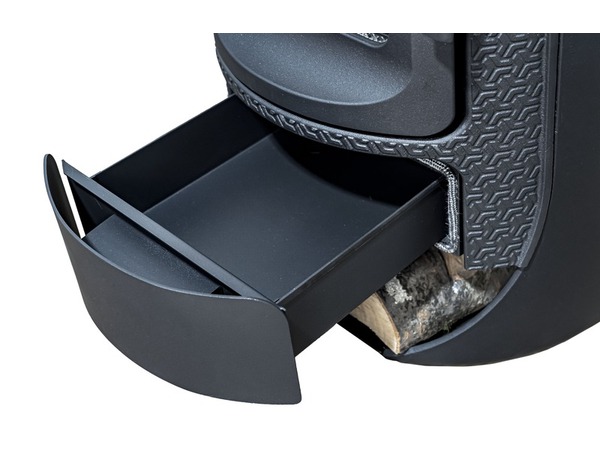 Poêle à bois fonte ROYCE 9,2 kW pour 80 m² avec rangement bûches intégré - Brico Dépôt