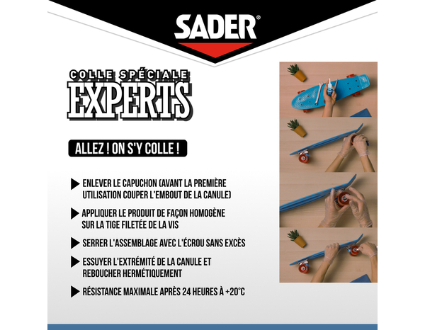 Colle spéciale experts blocage vis écrou 5 ml - Sader - Brico Dépôt