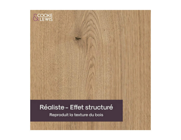 Sol stratifié à clipser 8 mm AC4, compatible pièce humide, marron naturel effet chêne ALBISOLA WP - 138,3 x 19,3 cm - Cooke and Lewis - Brico Dépôt