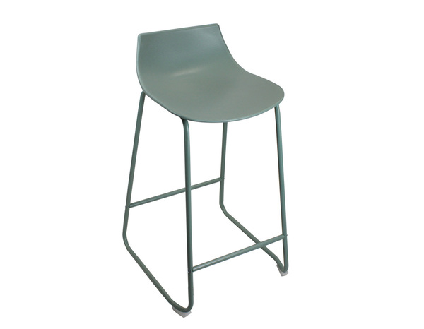 Tabouret de bar KUMO vert assise polypropylène structure acier 48x51x84 cm - Brico Dépôt