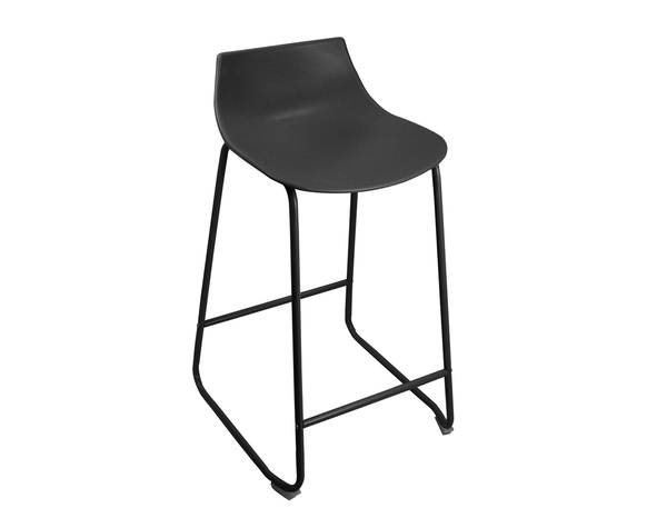 Tabouret de bar KUMO noir assise polypropylène structure acier 48x51x84 cm - Brico Dépôt