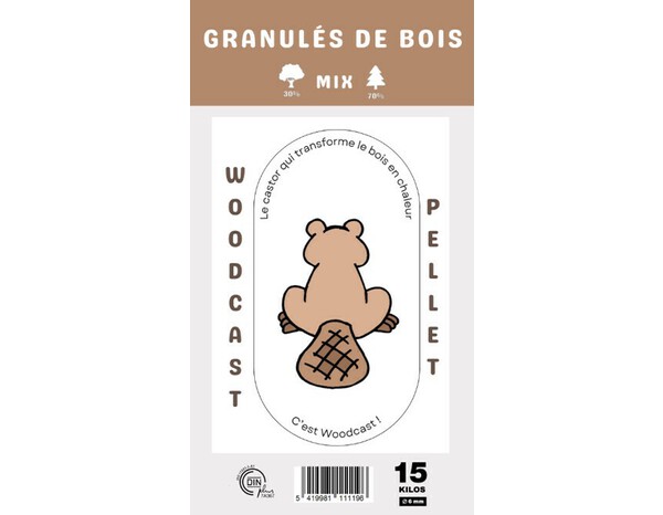 Granulés de bois Din Plus - Sac de 15 Kg, taux d'humidité : ≤ 10% - Brico Dépôt