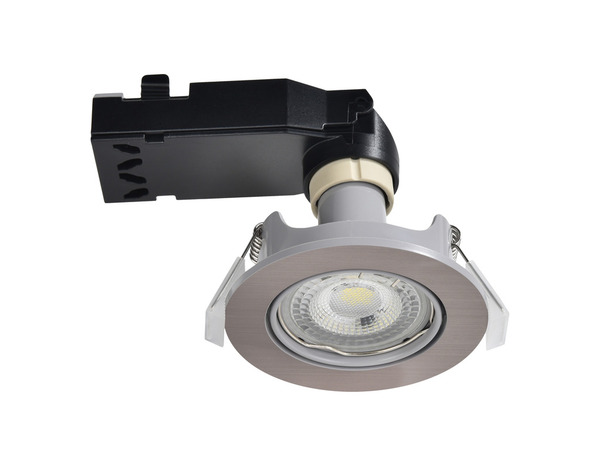 5 spots encastrables orientables D.85 mm, GU 10 nickel brossé 350 lm 4000 K - Brico Dépôt