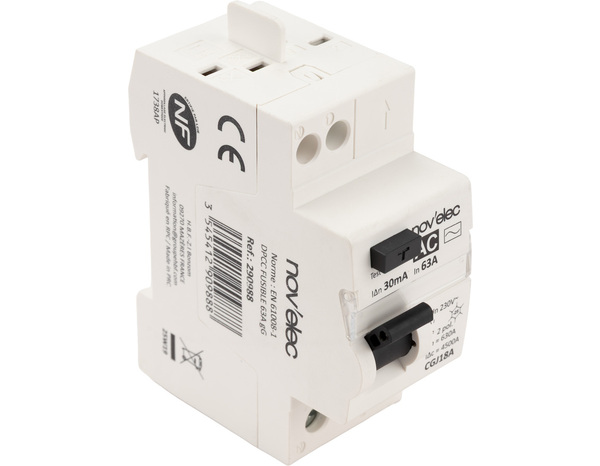 Interrupteur différentiel 30 mA 63A type AC blanc - Novelec - Brico Dépôt