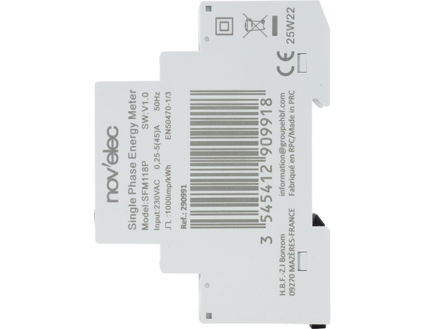 Compteur électrique MID écran LCD 45A 230v blanc - Novelec - Brico Dépôt