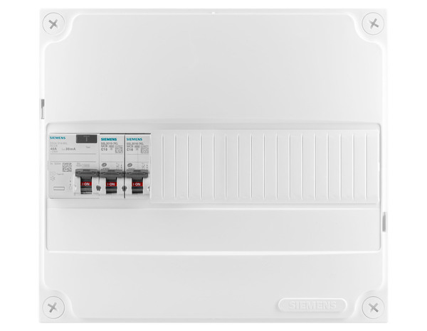 Tableau pré-équipé 1R 13 modules 1ID 2 disjoncteurs blanc - Siemens - Brico Dépôt