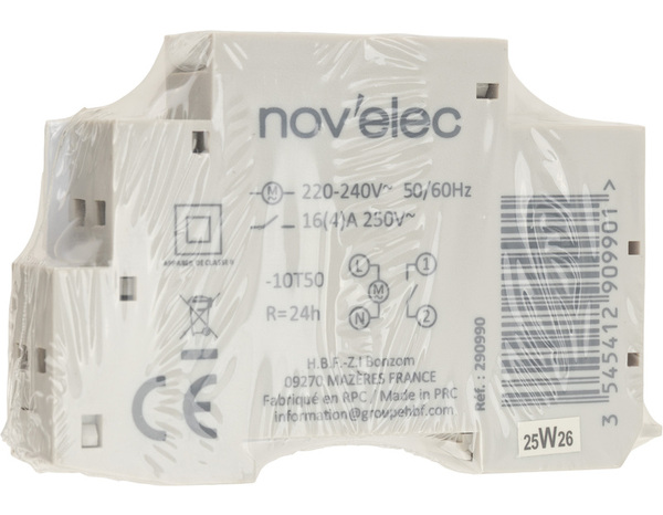 Horloge analogique journalière 24h - Novelec - Brico Dépôt