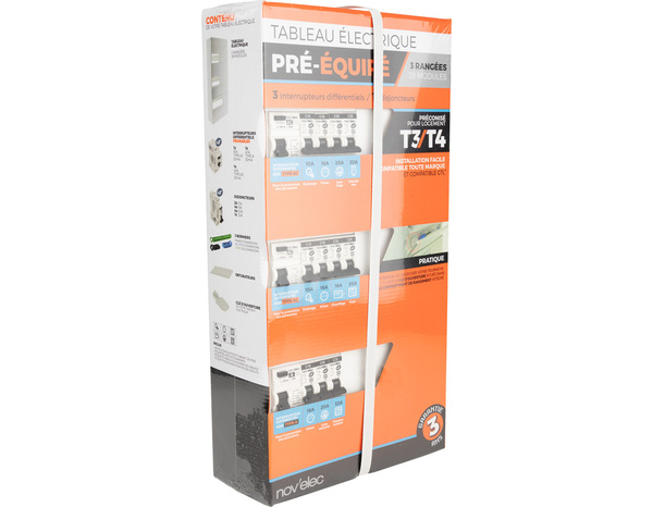 Tableau pré-équipé T3 3R 39 modules blanc - Novelec - Brico Dépôt