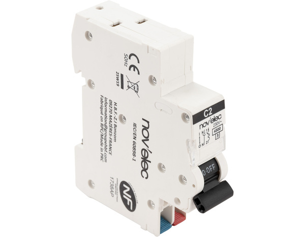 Disjoncteur  2A  bornes automatiques - Novelec - Brico Dépôt