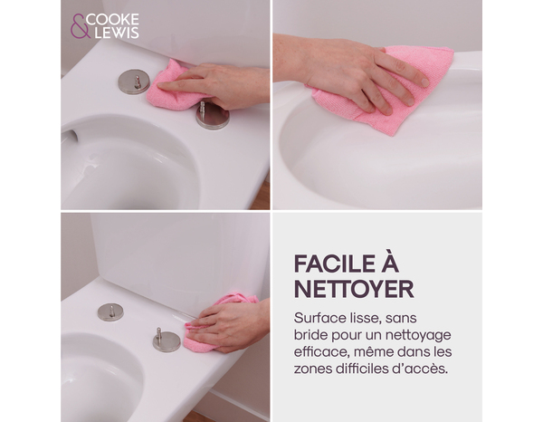 Pack wc a poser CALICIA sans bride et vortex sortie horizontale - Dim : h.79 x l.37 x p.63,5 cm - Cooke and Lewis - Brico Dépôt