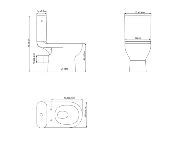 Pack wc a poser CALICIA sans bride et vortex sortie horizontale - Dim : h.79 x l.37 x p.63,5 cm - Cooke and Lewis - Brico Dépôt