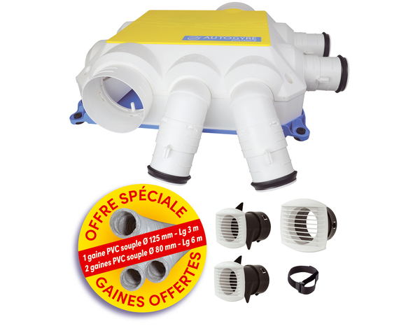 Kit VMC autoréglable VENTILIS  + gaines offertes - Brico Dépôt