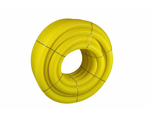 Drain annelé pvc D.10 cm longueur 25 m jaune perforé et manchonné - Brico Dépôt