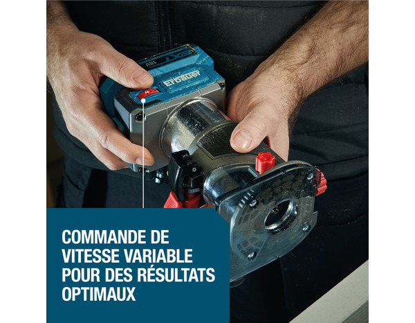 Défonceuse sans fil 18V, vitesse variable, profondeur 43 mm, LED - Erbauer - Brico Dépôt