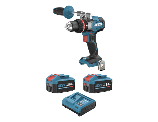Perceuse visseuse à percussion sans fil 18 V ELITE, 150 Nm, 13 mm + 2 batteries 5AH - Erbauer - Brico Dépôt