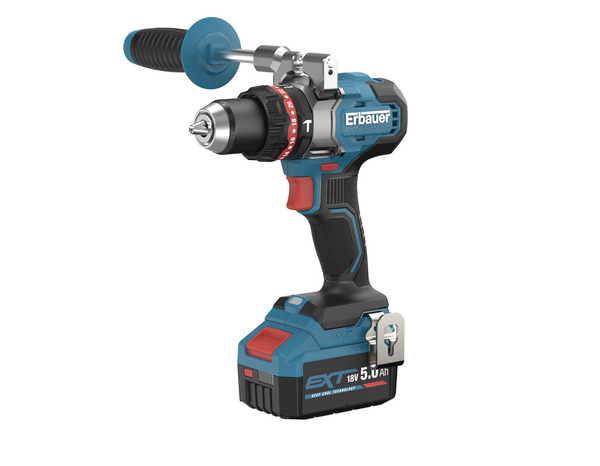 Perceuse visseuse à percussion sans fil 18 V ELITE, 150 Nm, 13 mm + 2 batteries 5AH - Erbauer - Brico Dépôt