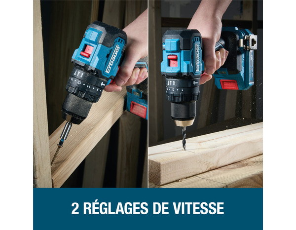 Perceuse-visseuse à percussion sans fil 18V, 75 Nm - Erbauer - Brico Dépôt
