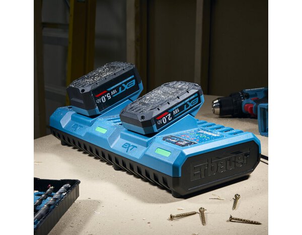 Chargeur 2 batteries 18V 1500 W - Erbauer - Brico Dépôt
