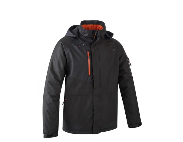 Parka noire/orange imperméable robuste et confortable GRS YUZU II - L - Brico Dépôt