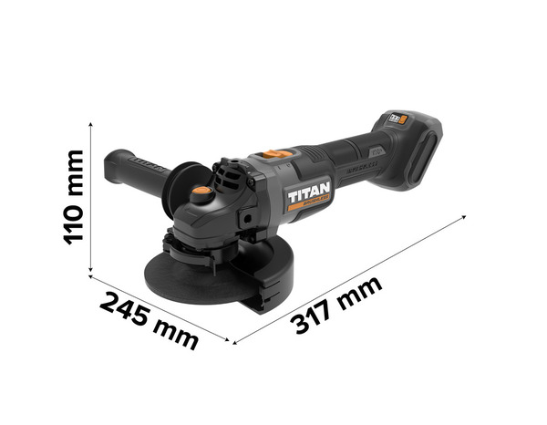 Meuleuse d'angle sans fil 18V, 125 mm, 3 vitesses - Titan - Brico Dépôt