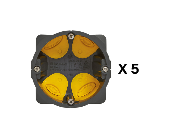 Lot de 5 boîtes d'encastrement BATIBOX ENERGY P.40 mm, Diam. 67 mm - Legrand - Brico Dépôt