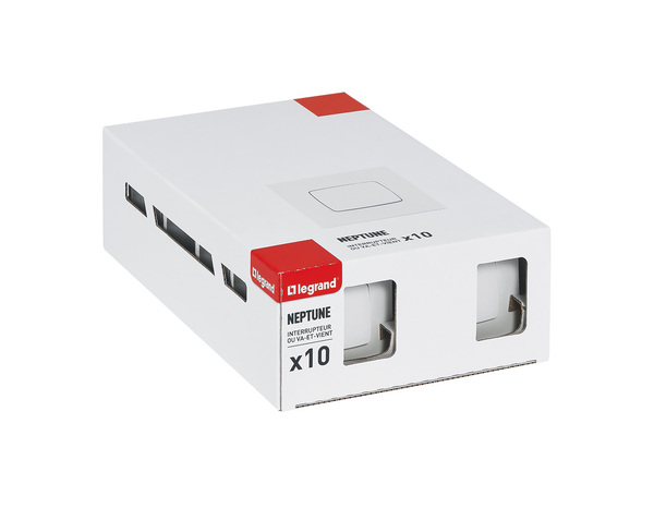 Lot 10 va-et-vient encastrables NEPTUNE 10A, 250V blanc - Legrand - Brico Dépôt