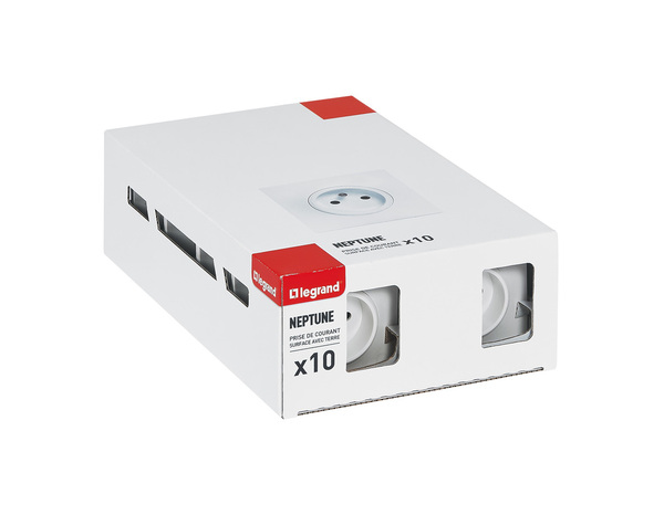 Lot 10 prises 2P+T NEPTUNE 16A 250V blanc - Legrand - Brico Dépôt