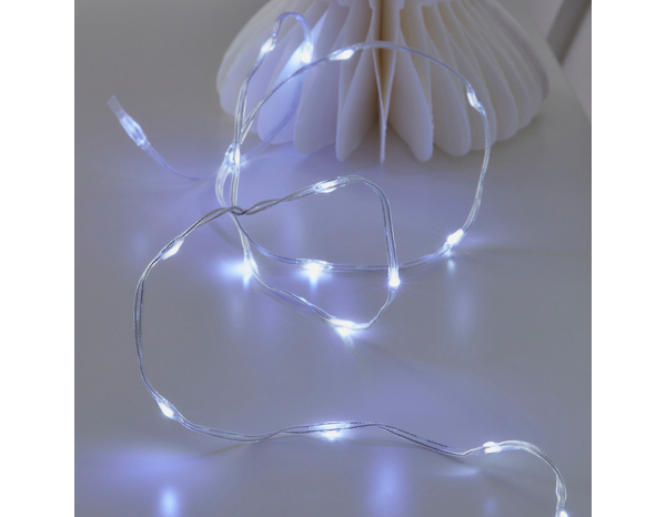Guirlande lumineuse 100 micro LED blanc froid 495 cm 4000K - Brico Dépôt