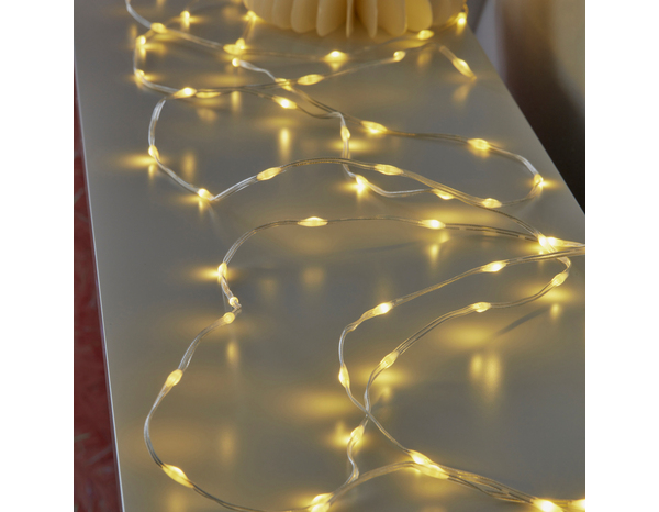 Guirlande lumineuse 100 micro LED blanc chaud 495 cm 2700K - Brico Dépôt