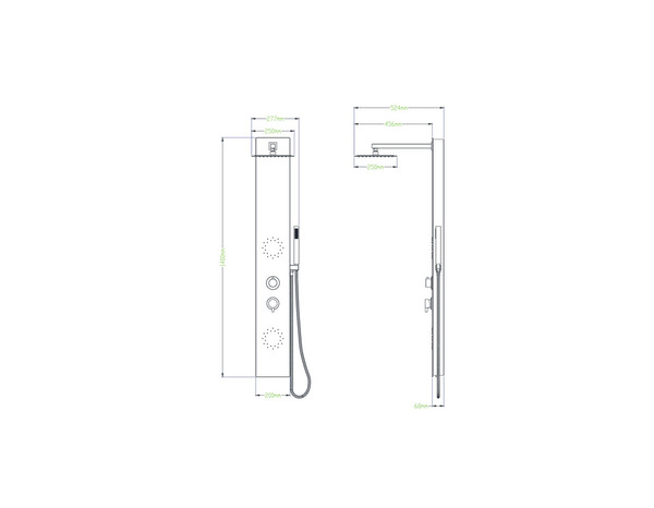 Colonne de douche en aluminium blanc tête carrée 140cm - Brico Dépôt