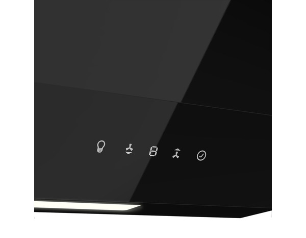 Hotte en verre noir inclinée L 89,8 cm x P 34 cm x H 32 cm - Cooke and Lewis - Brico Dépôt