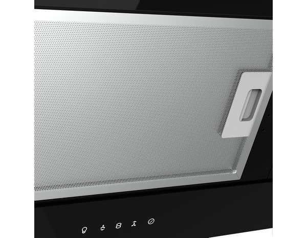 Hotte en verre noir inclinée L 89,8 cm x P 34 cm x H 32 cm - Cooke and Lewis - Brico Dépôt